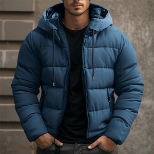 Wholesale Warm Stand Collar Reversible Puffer Jacket Winter <b>Waterproof</b> Windproof <b>Padded</b> Coat Custom Logo Unisex Men Women - Product Image 5