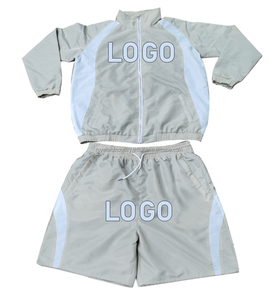 Chándal de nailon transpirable informal de verano para hombre con logotipo personalizado OEM, conjuntos de cortavientos para correr con camiseta y logotipo transpirable - Product Image 5