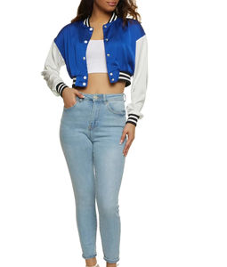 Chaqueta Bomber Universitaria Personalizada con Logotipo Bordado OEM 2026, de Alta Calidad, Impermeable y Transpirable para Mujer - Product Image 5