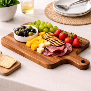 Ensemble de planches à découper en bambou de qualité supérieure avec poignée, planches à découper durables pour la cuisine, grain de bois naturel, durables, à suspendre - Product Image 5