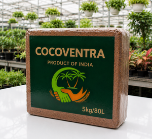 Organic Coconut Coir Block 5Kg Low EC Triple Washed High Expansion 16-17L/Kg Sustainable Growing Media India FOB Price - Product Image 1
