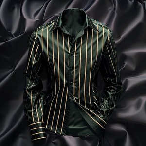 Autumn Mesh Jacquard Long Sleeved <b>Shirt</b> Men Fashion Casual Social Sexy Perspective <b>Shirts</b> Streetwear <b>Party</b> <b>Shirt</b> Slim Fit Forma - Product Image 6