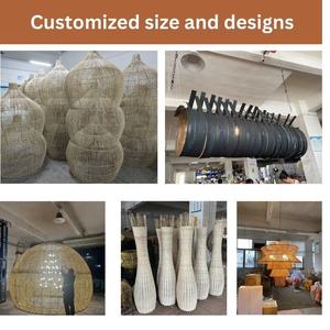 <span class=keywords><strong>Lampadario</strong></span> a Sospensione Grande <span class=keywords><strong>in</strong></span> <span class=keywords><strong>Rattan</strong></span> per Progetti di Ristoranti e Hotel | Illuminazione Intrecciata su Misura - Product Image 5