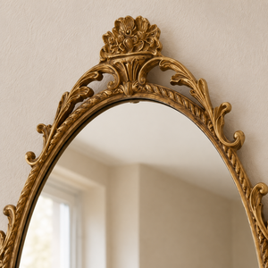 Antique Gold Oval Wall <b>Mirror</b> Ornate Rococo Frame Decorative Vintage <b>Mirror</b> For Living Room Bedroom Wall Decor - Product Image 2