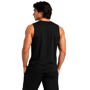 Débardeur de sport noir pour homme en coton, sans manches, pour entraînement, fitness, musculation, athlétisme, vêtement de sport - Product Image 2