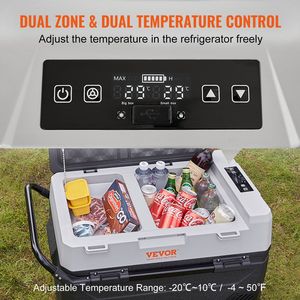 56 QT/53 L Dual Zone 12 Volt Car <b>Refrigerator</b> Fridge Portable Freezer -4-50 Fahrenheit Adjustable Range - Product Image 3