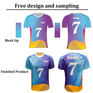 Tenue de volley-ball imprimée haut de gamme, maillot et short d'équipe personnalisés par sublimation, tissu respirant extensible dans quatre directions, anti-humidité, vêtements de sport - Product Image 6