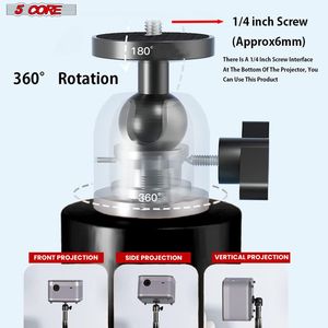 Supporto per Proiettore Regolabile in Altezza per Uso Intensivo 28-52 Pollici con 3 Opzioni di Montaggio e Testa a Sfera Rotante a 360° - Product Image 3