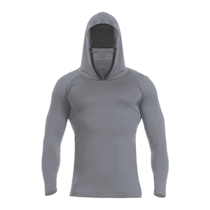 Prix d'usine – Nouveau pull de pêche gris à manches longues pour homme avec masque intégré, protection solaire UPF 50, anti-UV, séchage rapide – OEM ODM - Product Image 2