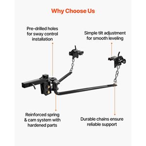 Kit di Distribuzione del Peso per Gancio di Traino con Capacità Massima di 4500 kg e Supporti per Gancio a 2 Gambe per Facile Trazione - Product Image 3