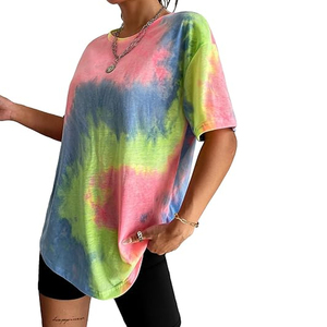 Camiseta Vintage Tie Dye para Mujer, Estilo Oversize, Streetwear, Algodón, Venta al Por Mayor, Diseño Gráfico Personalizado, Marca Privada - Product Image 3