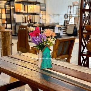 Fournitures de jardin artisanales, décoration intérieure, pots de fleurs / plantes avec design maison, bois de bateau recyclé, couleur originale, vente en gros - Product Image 6