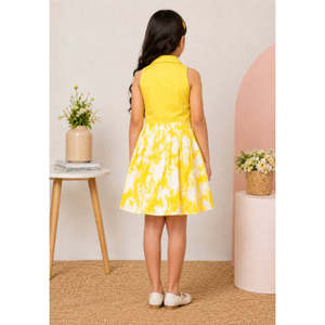 Women's Yellow & <b>White</b> Sleeveless Solid Cotton Top with Skirt XS <b>2</b>-<b>Piece</b> Shorts <b>Set</b> Min. Order <b>2</b> <b>Pieces</b> - Product Image 4