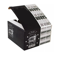 Boîte d'emballage à emporter en carton gaufré pour aliments, poulet frit, frites, morceaux de hamburger, taille personnalisée jetable 12,5*12,5*7,5 cm
