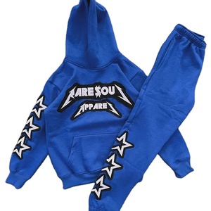 Pantalones de chándal de alta calidad para hombre, conjunto de ropa de calle, logotipo bordado personalizado, sudaderas con capucha Vintage, chándales, serigrafía para invierno - Product Image 1