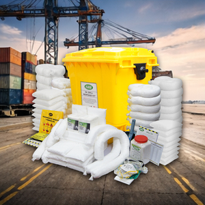 Kit de Réponse aux Déversements d'Huile avec Conteneur Mobile Robuste de 660L pour le Contrôle des Fuites d'Huile Industrielles en Cas d'Urgence - Product Image 1