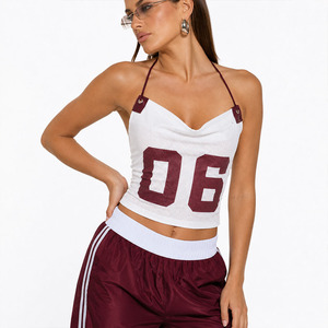 2026 Trendy Women's Vintage Mesh Halter Crop <b>Top</b> Custom Women's Shirts Sleeveless Summer Streetwear Y2K Casual Fashion Tank <b>tops</b> - Product Image 2
