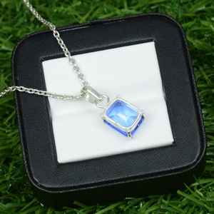 Pendentif octogone en tanzanite, collier en argent sterling 925, bijou pierre de naissance de décembre, pierre précieuse bleue naturelle, cadeau pour femme - Product Image 3