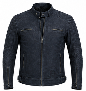 Veste de moto en cuir nubuck véritable pour homme, certifiée CE et UKCA, classement AAA, pour l'hiver et l'été, protections CE niveau 2 - Product Image 5