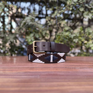 Cinturón de Polo de Cuero de Búfalo con Hilo Encerado, Hebilla de Aleación de Zinc, Color Personalizado, Unisex, Acabado a Mano, Calidad Premium, Duradero, 35MM - Product Image 1