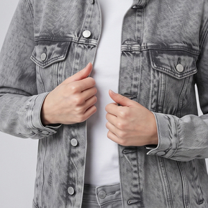 Fashion Denim Jacket Women Stand Collar Long Sleeve Jeans Button Down Jackets Outwear Washed Denim Trucker Jacket Women's - Product Image 3