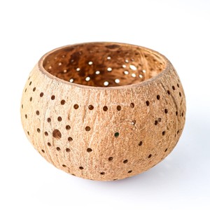 Portavelas decorativos de cáscara de coco, soportes para velas de té, contenedores boho para velas de té - Product Image 3