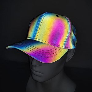 Casquette Snapback Holographique Réfléchissante 5 Panneaux avec Logo Personnalisé en Mousse PU, Style Hip Hop, Bouton Réglable, Unisexe pour l'Extérieur - Product Image 6