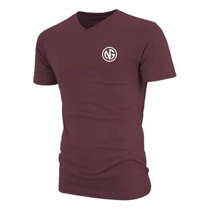 เสื้อยืดคอกว้างสีพื้น ผ้าฝ้าย 100% สำหรับผู้ชาย - สวมใส่สบาย ทรงหลวม ระบายอากาศได้ดี แห้งเร็ว แขนสั้น เหมาะสำหรับใส่ลำลอง - Product Image 4