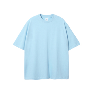 T-shirts vierges personnalisables en gros, coupe oversize, 100% coton biologique, design frontal pour impression unie homme, blanc et noir, 240 g/m² - Product Image 3