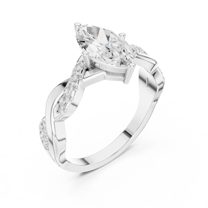 Marquise Cut moissanite Diamond <b>Ring</b> 92.5 Silver Women <b>Split</b> Shank Engagement Jewelry Wedding Engagement Band <b>Ring</b> - Product Image 4