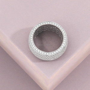 Anillo de Boda Hip Hop con Diamante Moissanite, Ajuste Cómodo, Anillo de Aniversario, Plata de Ley 925, Chapado en Rodio, Joyería de Lujo - Product Image 3