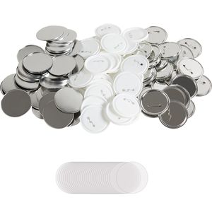 Set di Componenti Fai-da-te per Badge a Bottone, 200 Set, 3 Pollici (75mm), con Chiusura a Spilla, Strumenti e Forniture per Artigianato, Include Bottone in Metallo, Base in Plastica/Metallo, Bottone Trasparente F - Product Image 1