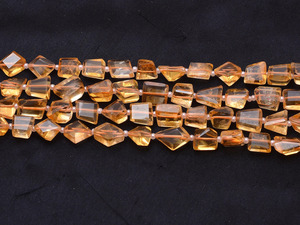 Perles de citrine naturelle facettées de 6 mm à 8 mm, qualité AAA+, en forme de pépites, coupées à facettes, semi-précieuses, pour la création de bijoux. - Product Image 1