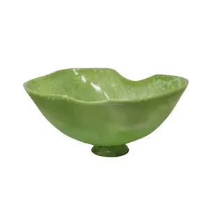 Tazón Grande para Ensalada de Resina Estilo Celadon, Lujoso y Clásico, Ecológico, Hecho a Mano, Color Verde Pulido, el Mejor Diseño para - Product Image 3