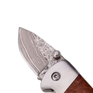 Grand couteau de chasse en acier inoxydable avec manche en bois d'olivier, fourreau martelé, personnalisable OEM, qualité économique - Product Image 6