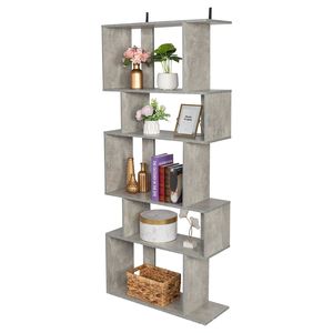 Libreria Angolare Autoportante a 5 Cubi, Scaffale a 5 Ripiani, Organizzatore per Armadio, Espositore in Grigio - Product Image 4