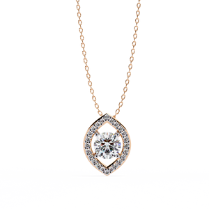 Gold Plated Diamond Pendant Oval Open <b>Frame</b> Charm Round Brilliant Stone Luxury Jewelry for Women - Product Image 4