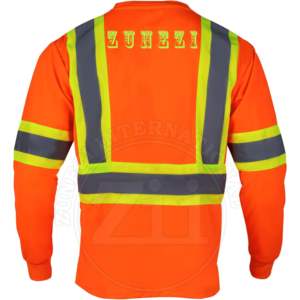 Camiseta de Alta Visibilidad ANSI Clase 1, Impermeable, de Poliéster, con Bolsillo, Secado Rápido, Franja Reflectante, LED Intermitente, Manga Larga - Product Image 3