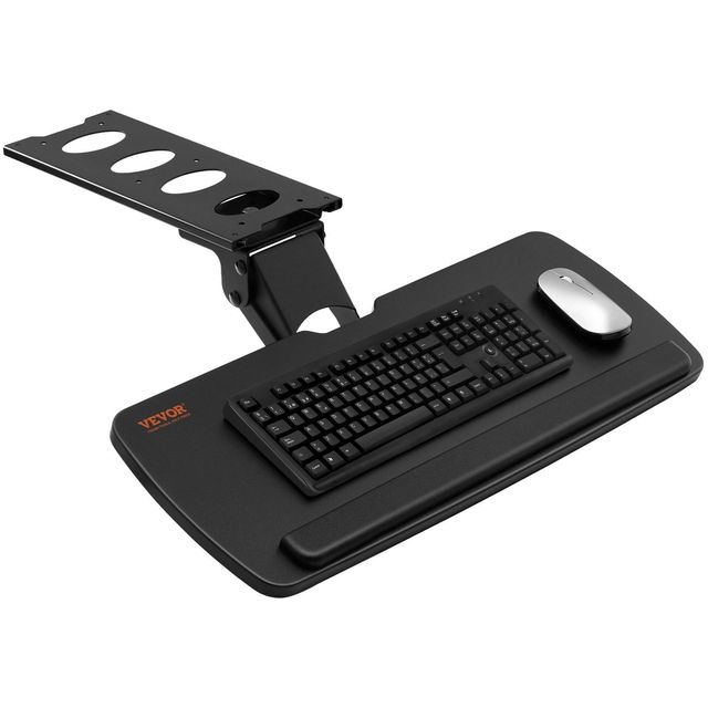Adjustable Height Desk Keyboard Tray 25x9.8 Inch Slide Out Metal Keyboard Holder Model D0100HPWP97 for Home Office