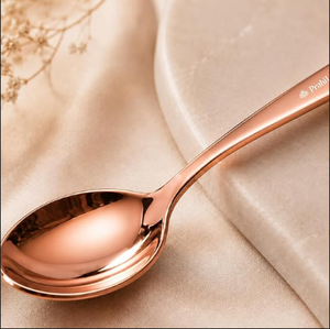 Ensemble de couverts en or rose, cuillère et fourchette en acier inoxydable, boîte cadeau, 12 pièces, vaisselle pour mariage, fête - Product Image 3
