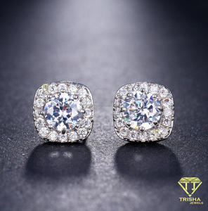 Pendientes de halo de diamantes rosas cultivados en laboratorio de lujo, joyería de plata 925, corte brillante, pendientes rosas cultivados en laboratorio, joyería de lujo para mujer - Product Image 3