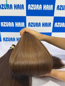 Extensiones de Cabello Humano Virgen Remy de Vietnam, Lisas y Sedosas, Finas en la Parte Superior y Gruesas en la Parte Inferior, Color Marrón, Doble Trama a Máquina, 100% Remy - Product Image 3