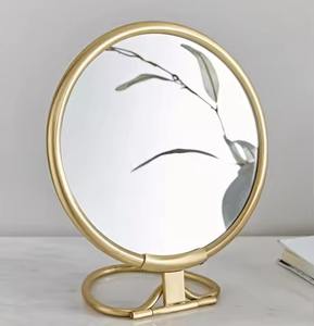 Espejo de mesa metálico para encimera, espejo de maquillaje con soporte para tocador de baño, espejo cosmético - Product Image 4