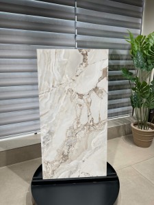 Azulejos de Porcelana Brillante Premium Breccia Nuvola Dorata |   Estética Elegante de Mármol Dorado |   Azulejos de Lujo para Pisos y Paredes Interiores - Product Image 5