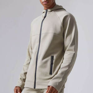 Ensemble survêtement athlétique pour homme : sweat à capuche zippé et short – Tenue de sport décontractée deux pièces - Product Image 2