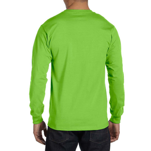 Camiseta de Manga Larga para Hombre 2026 de Alta Calidad, Verde Sólido, 100% Algodón, Cuello Redondo, Corte Regular Informal, Tejido de Punto, Ecológica y de Secado Rápido - Product Image 2