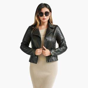 Veste en cuir pour femme la plus vendue, logo personnalisé, prix d'usine, taille XL, vêtement d'hiver long, veste en cuir pour femme - Product Image 6