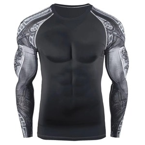 Wholesale Customizable Anti-UV Breathable BJJ MMA Jiu Jitsu Rashguard with Washed Sublimation Designs - Product Image 6