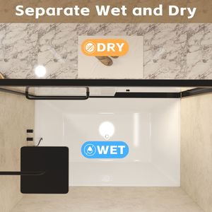 Porta scorrevole doppia per doccia in vetro temperato antideflagrante da 56-60 pollici (l) x 60 pollici (h) con telaio in alluminio e spessore 1/4 di pollice (6 mm) in acciaio inossidabile - Product Image 4