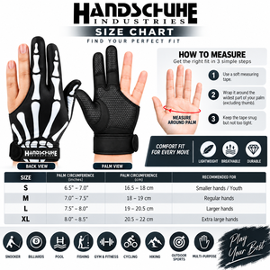 Guantes de Billar sin Dedos HANDSCHUHE INDUSTRIES, Unisex, Material con Impresión Digital, Ambidiestros, con Gancho, para Billar y Snooker - Product Image 6